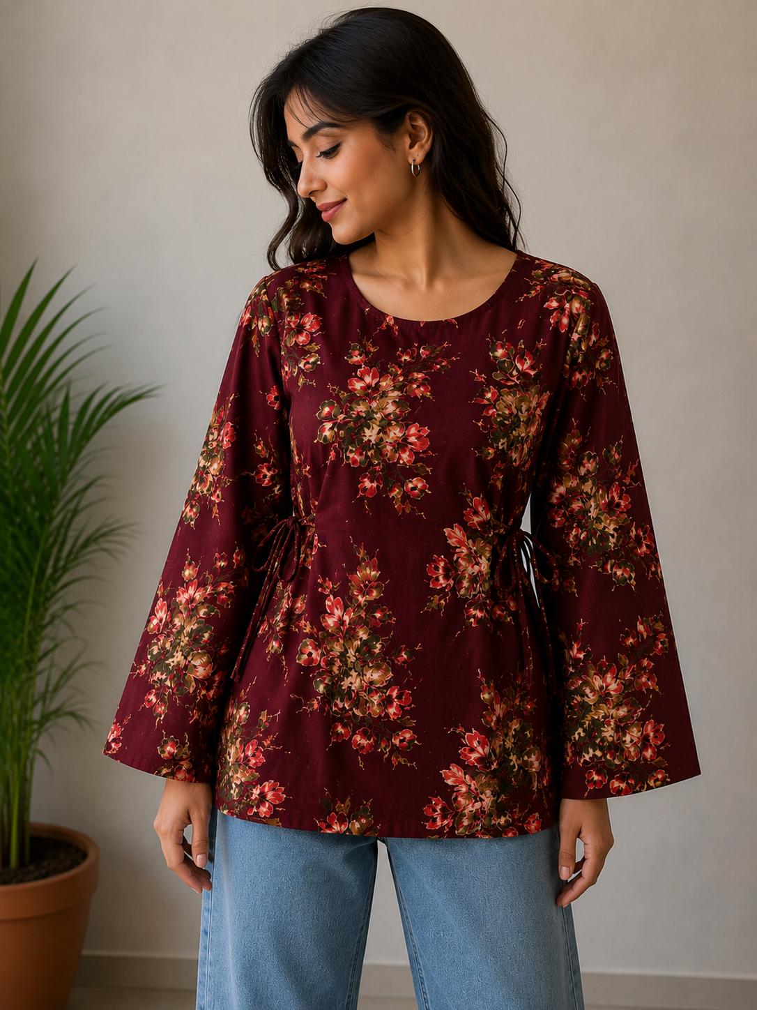 MAROON ROSE KURTI